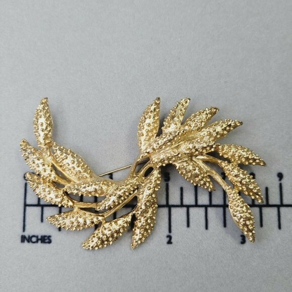 Vintage Sarah Coventry Large Harvest Wheat Brooch Mid 60's Gold Tone 3.25" - Picture 8 of 8